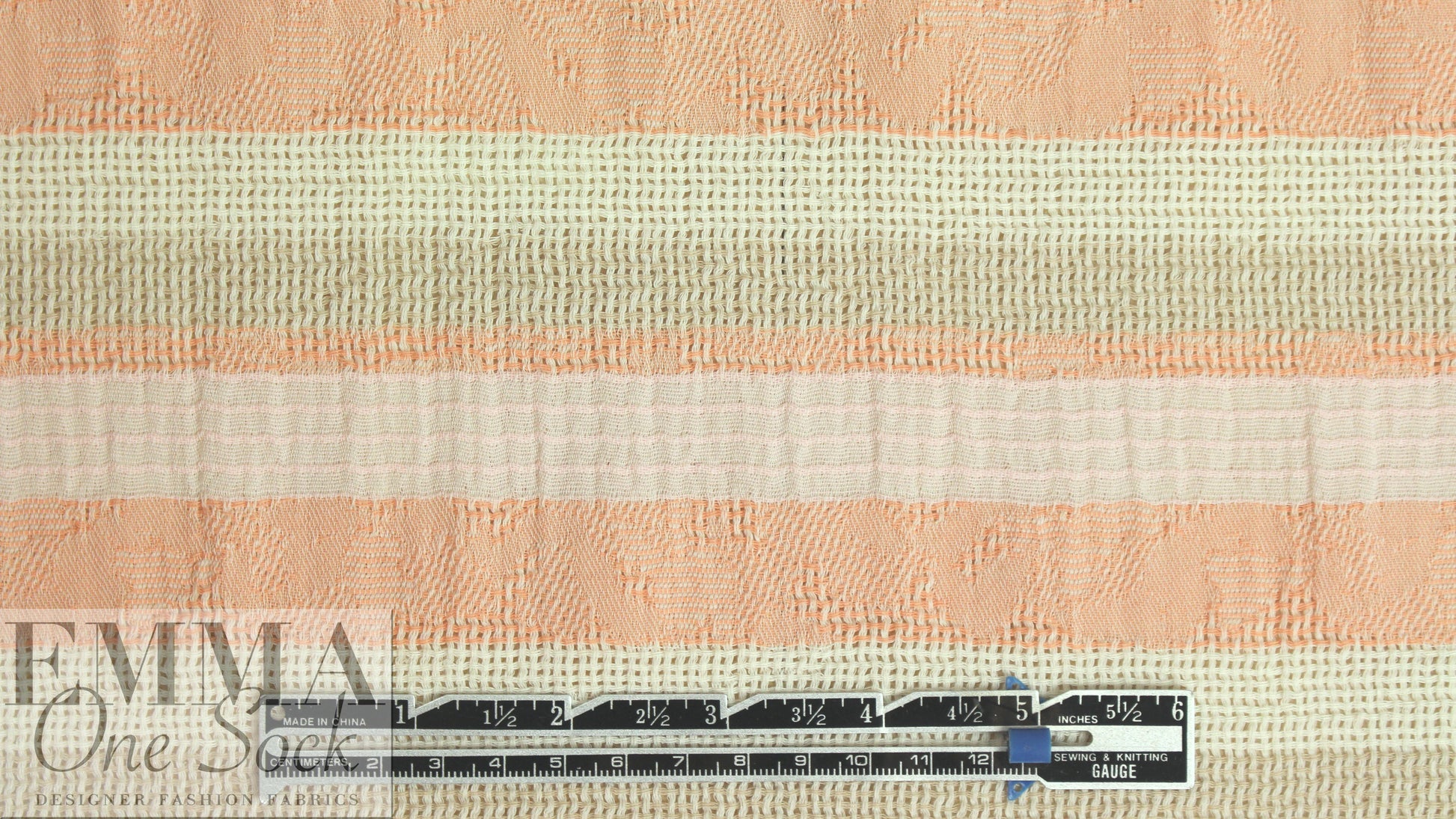 NY designer peachy novelty stripe linen/cotton woven