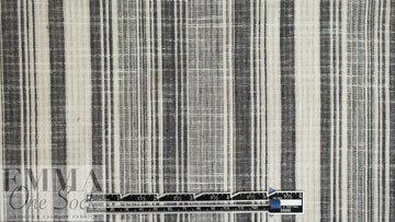 NY designer black/white novelty stripe linen/cotton woven