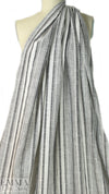 NY designer black/white novelty stripe linen/cotton woven