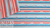 NY designer turquoise/hot orange novelty stripe woven