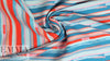 NY designer turquoise/hot orange novelty stripe woven
