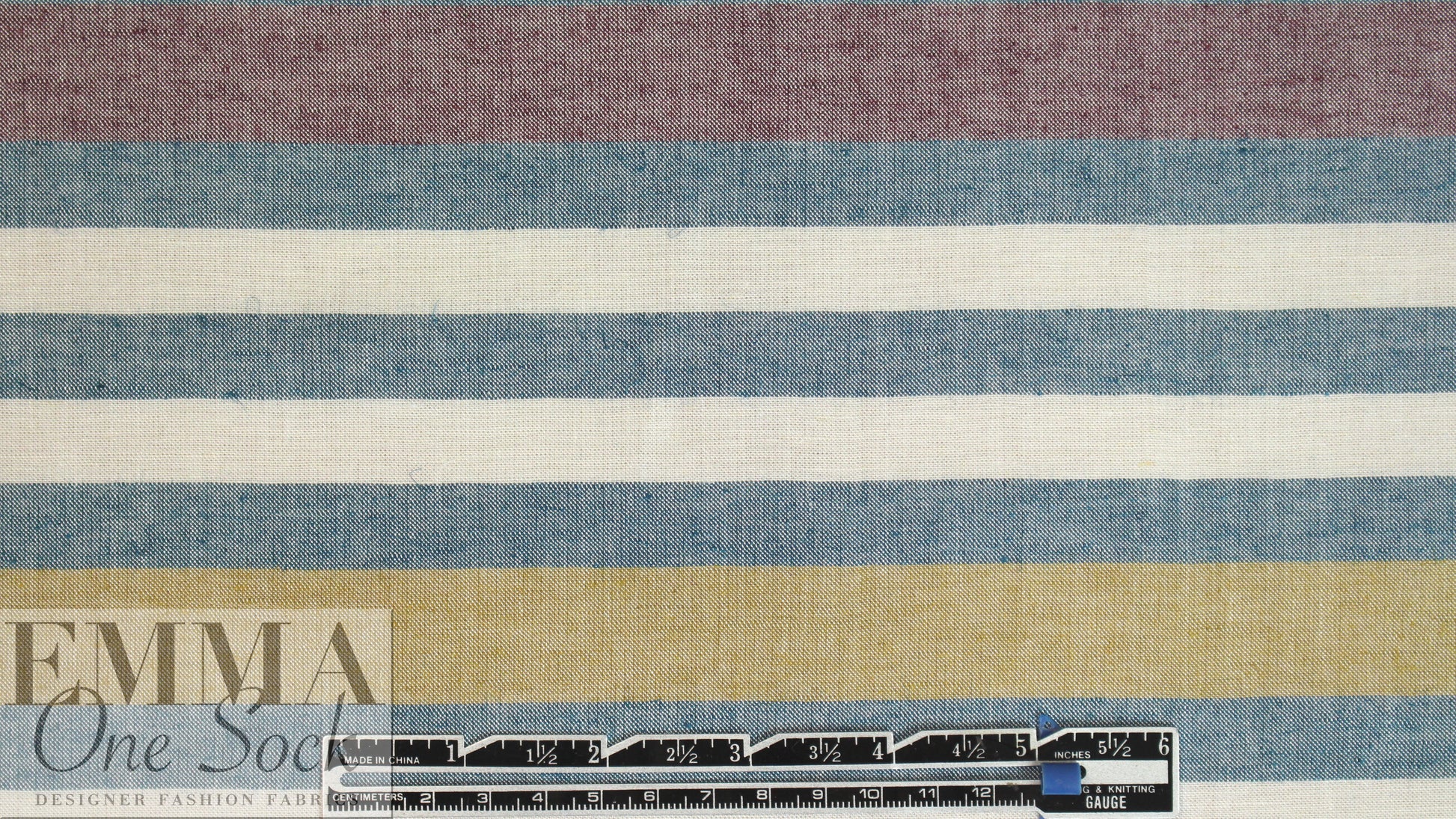 NY designer chambray novelty stripes cotton woven 1.75 yds