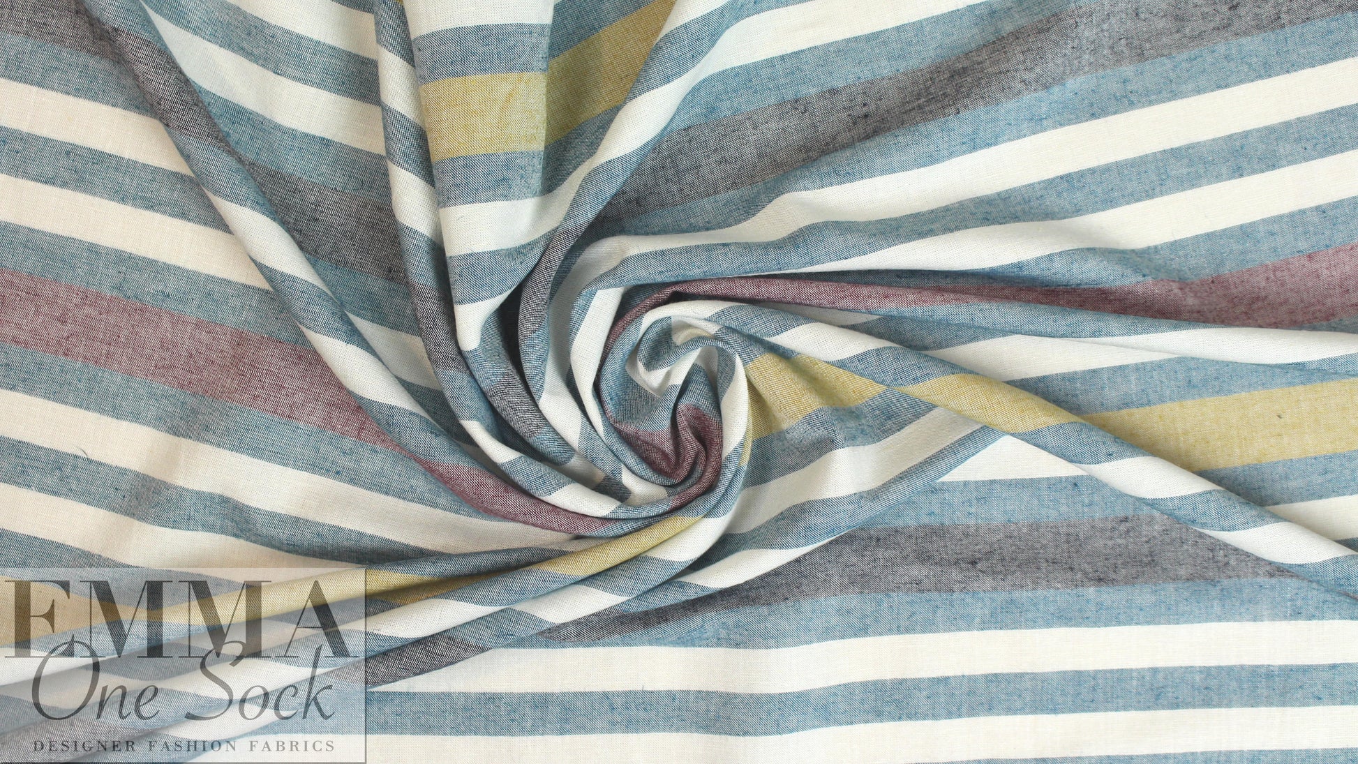 NY designer chambray novelty stripes cotton woven