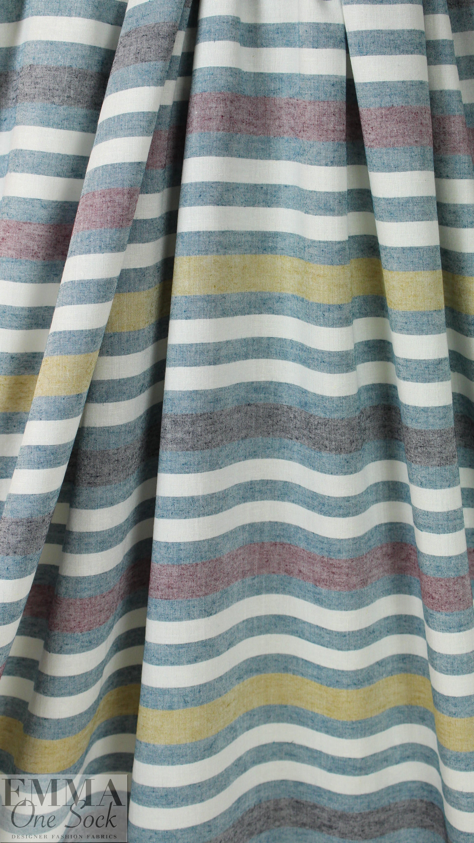 NY designer chambray novelty stripes cotton woven