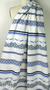 NY designer blue diamond novelty linen/cotton woven 1 yard