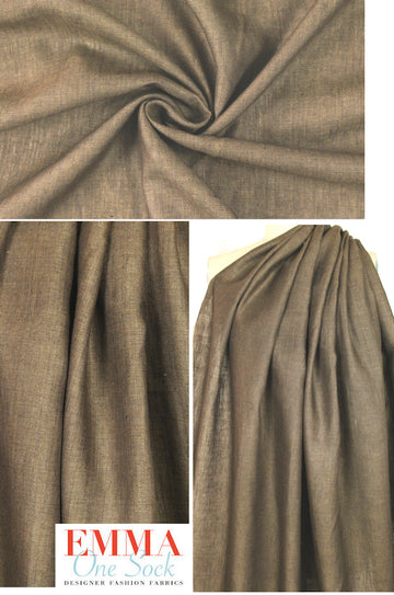 Dublin light weight cross dye linen - woodsy brown