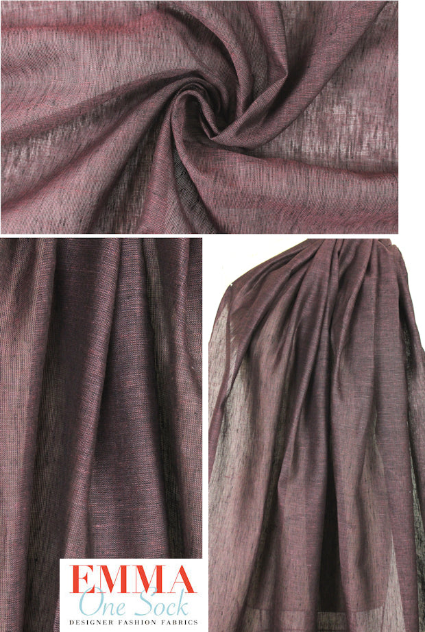 Dublin light weight cross dye linen - mulberry