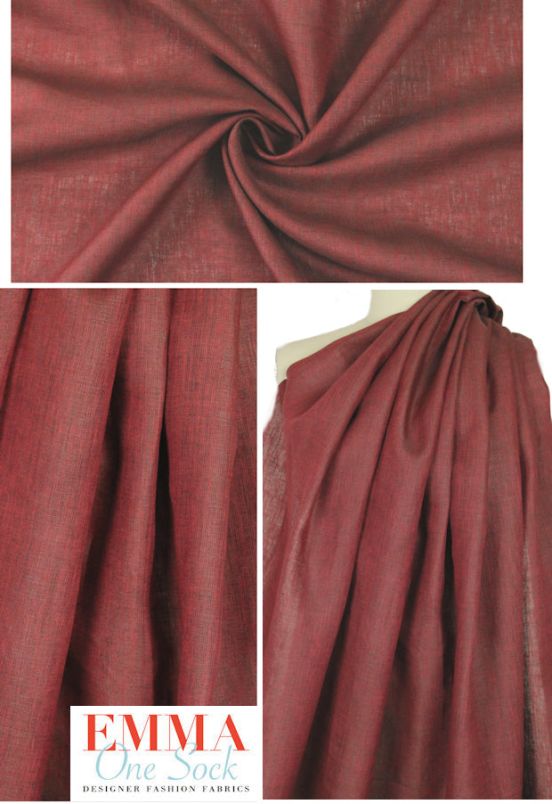 Dublin light weight cross dye linen - brick