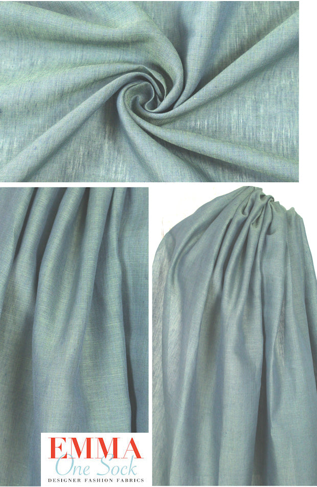 Dublin light weight cross dye linen - dusty spruce