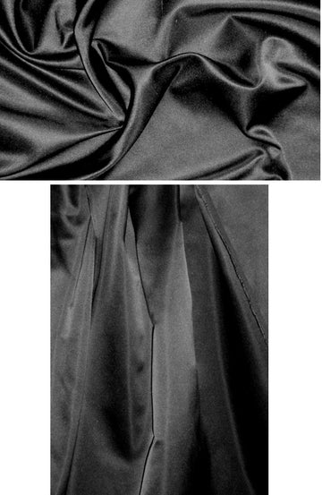 NY designer 100% silk duchess satin - black .95 yds