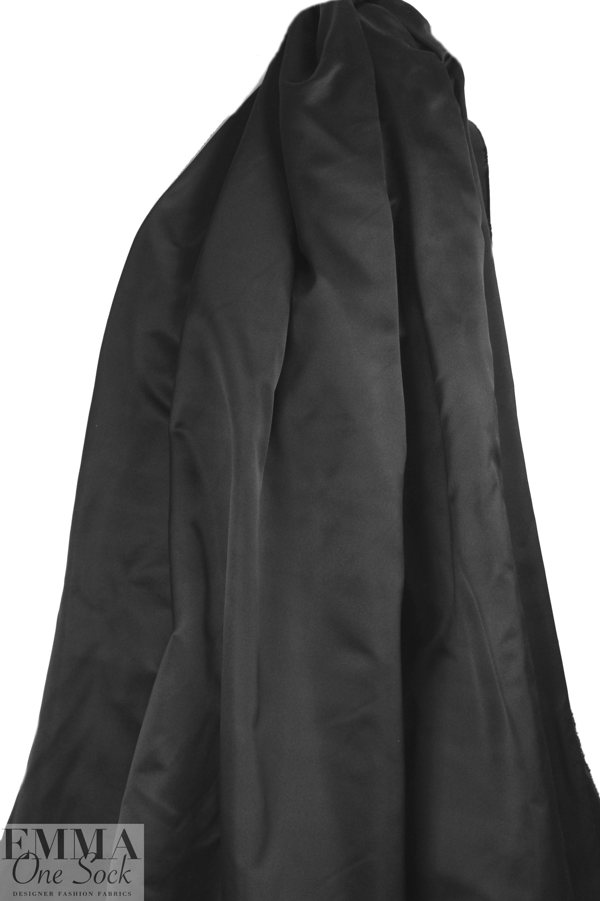 NY designer 100% silk duchess satin - black