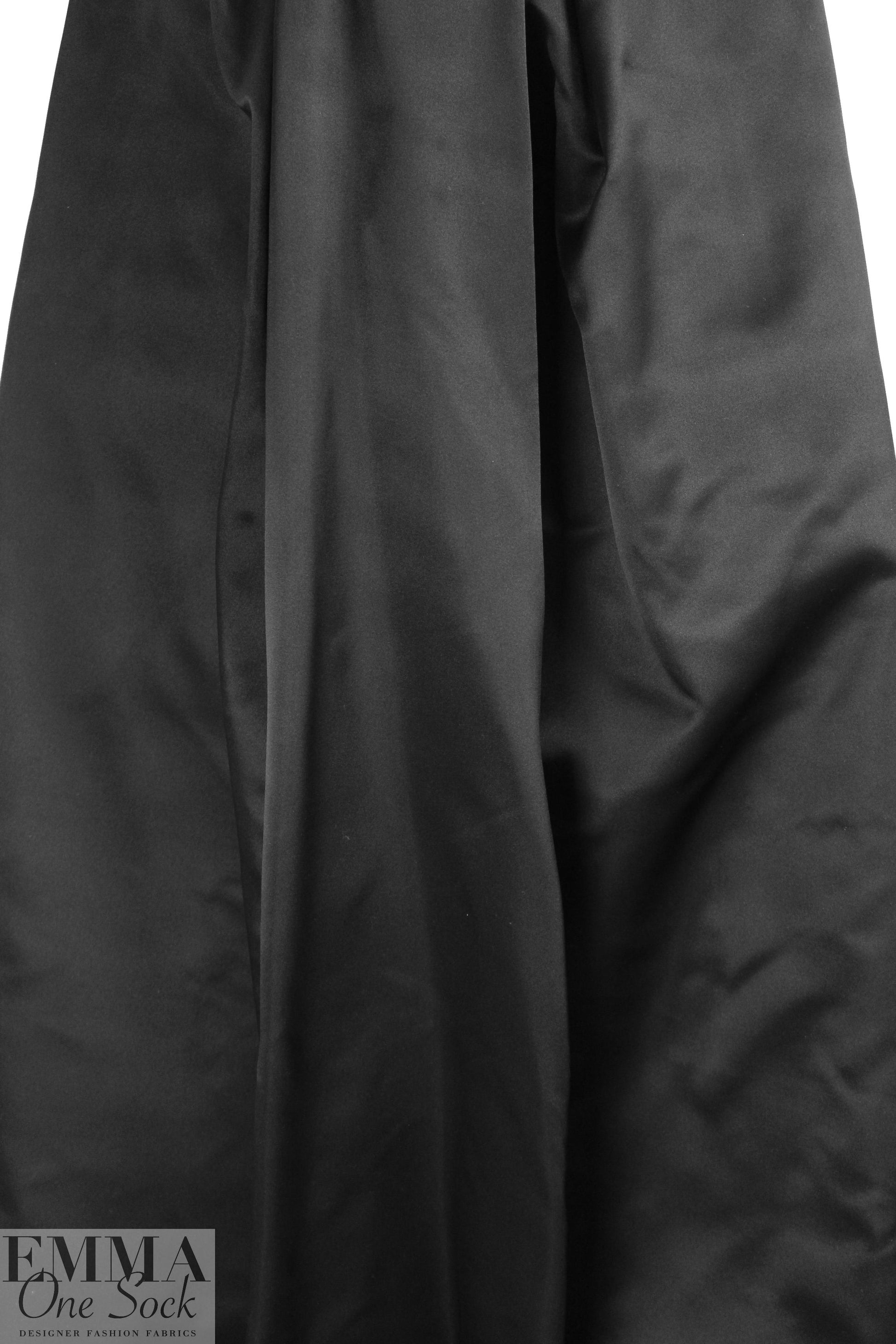 NY designer 100% silk duchess satin - black 2 yd