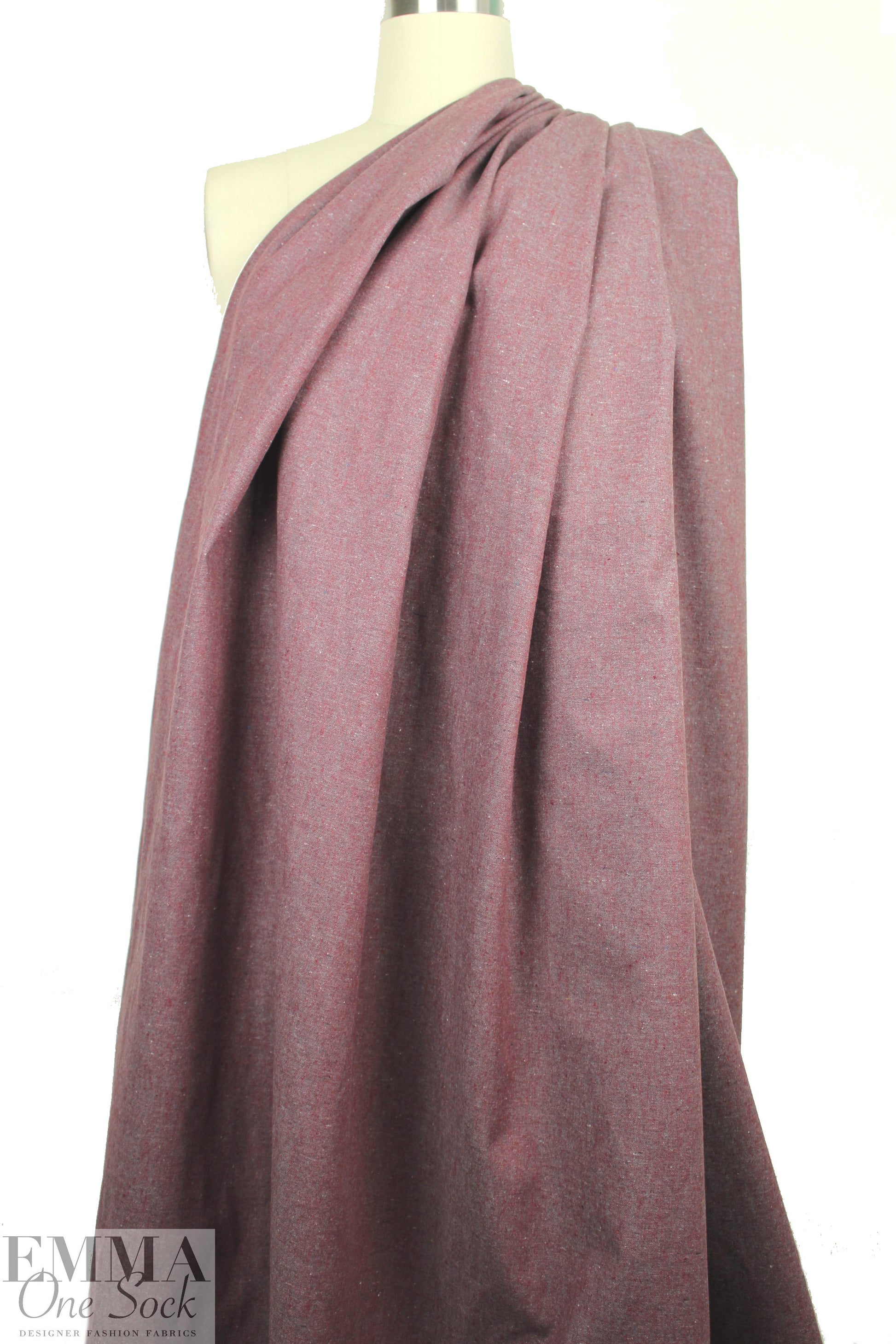 recycled organic hemp/cotton tweed woven - garnet