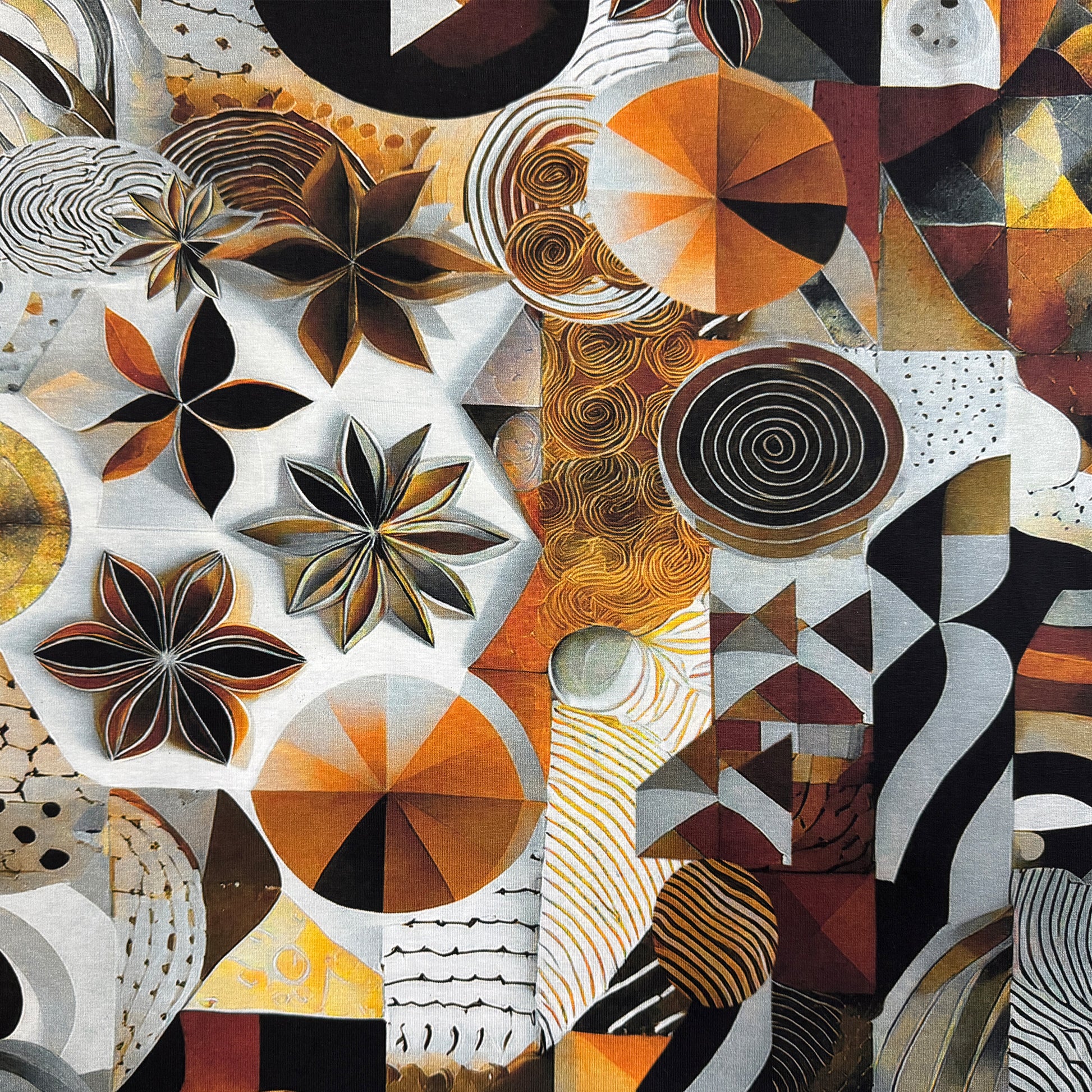 Dutch digital cotton knit 'spice curio' Oeko-Tex cert.