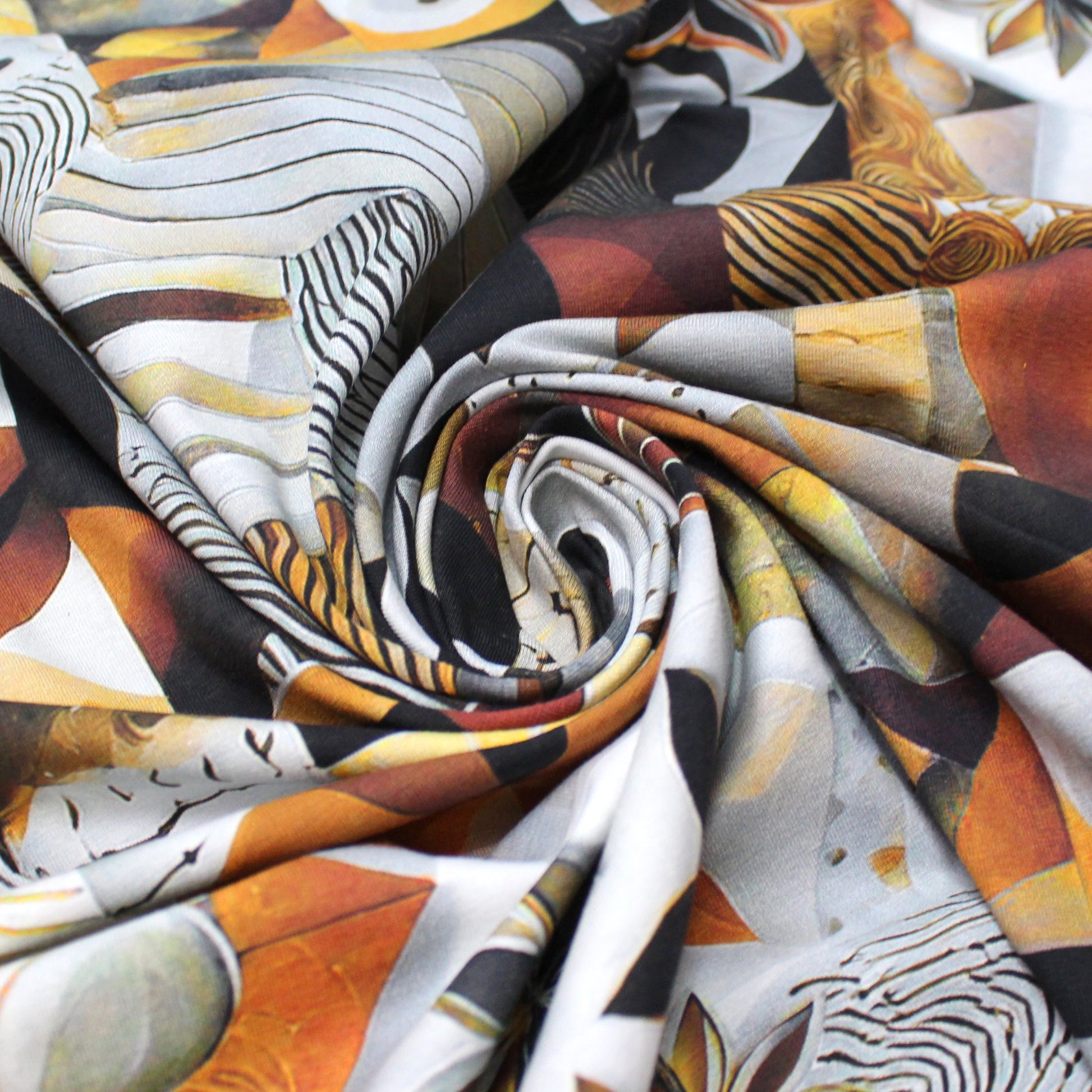 Dutch digital cotton knit 'spice curio' Oeko-Tex cert.