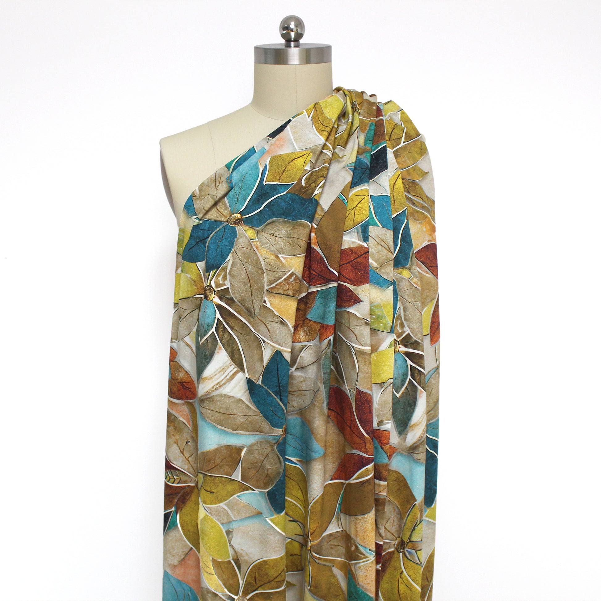 Dutch digital cotton knit 'floral elegance' Oeko-Tex cert.