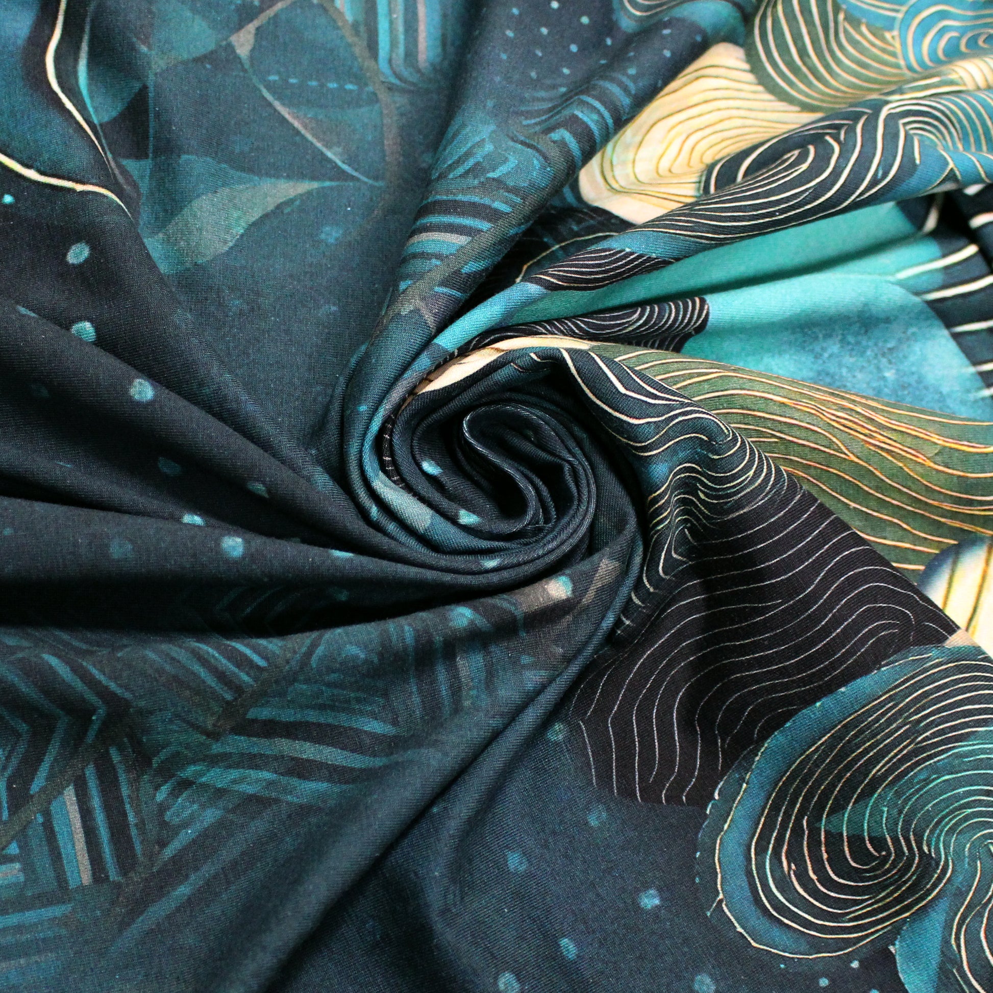 Dutch digital cotton knit 'elegance' Oeko-Tex cert. - teal