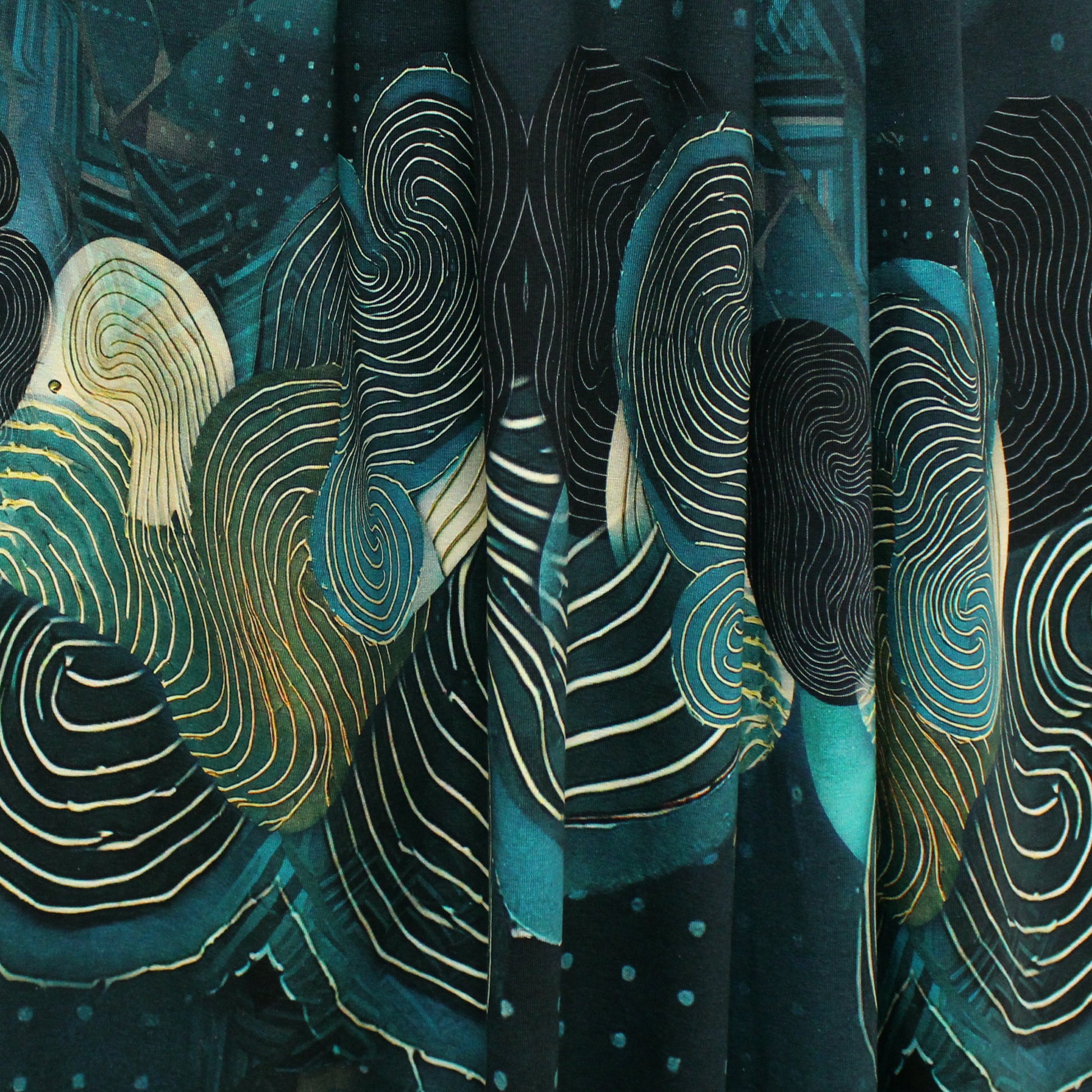 Dutch digital cotton knit 'elegance' Oeko-Tex cert. - teal