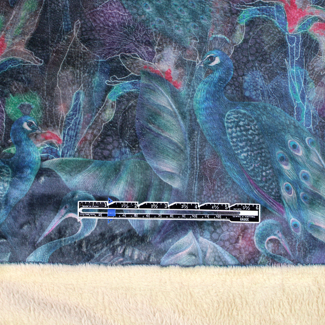 Dutch digital 'blooms and plumes' plush fur .875 yds