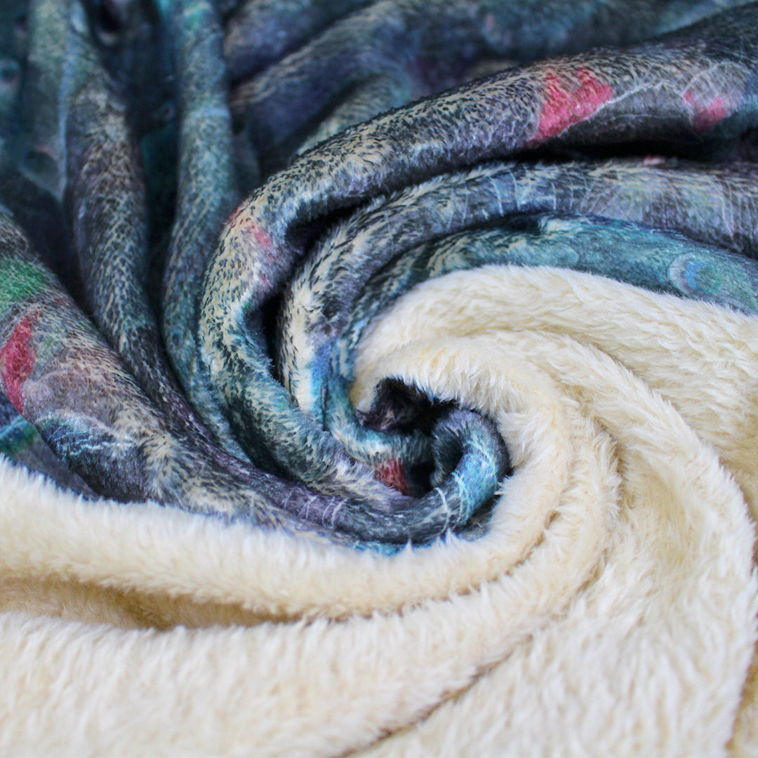 Dutch digital 'blooms and plumes' plush fur - Oeko-Tex Cert. 2 yds