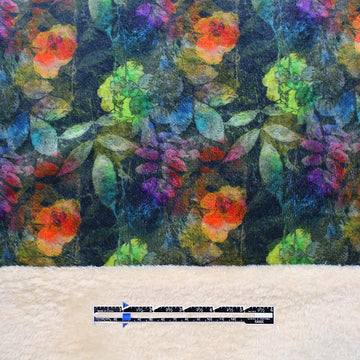 Dutch digital 'twilight flowers' plush fur - Oeko Tex Cert. 1.5 yd
