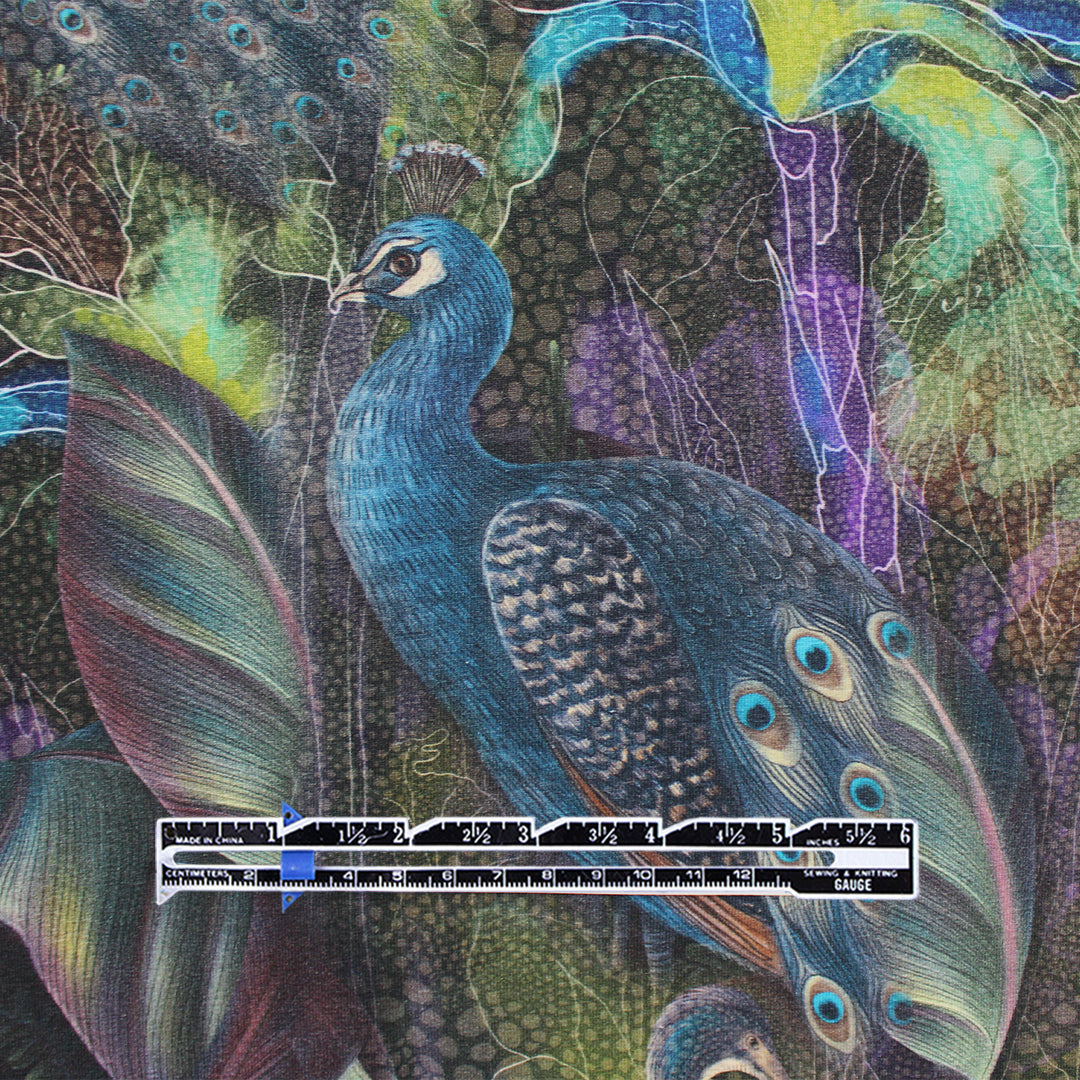 Dutch digital 'blooms and plumes' cotton knit Oeko-Tex cert. 1.375 yd