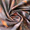 Dutch digital 'blooms and plumes' cotton knit Oeko-Tex - spice/gray 1.5 yd