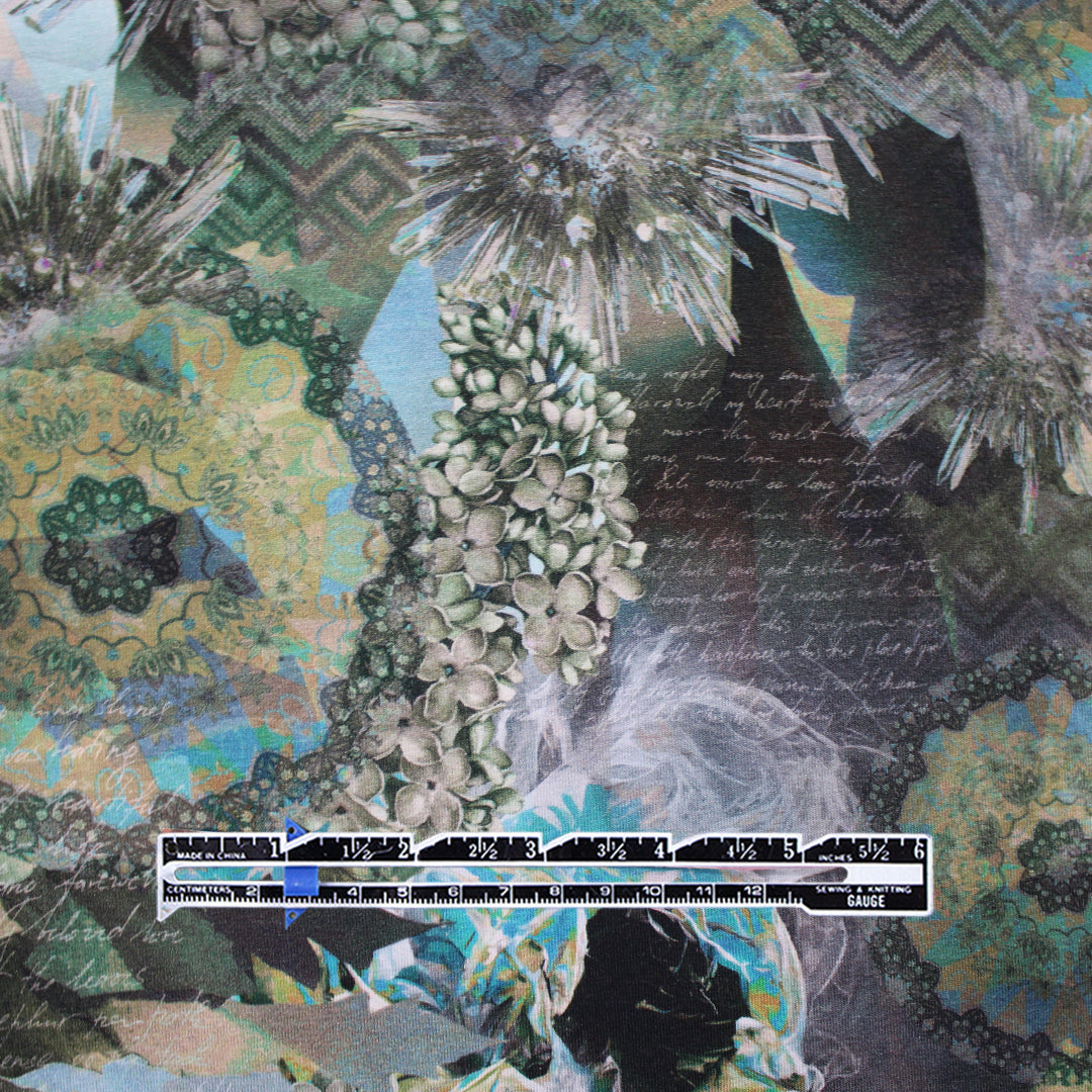Dutch digital 'night poem' cotton knit Oeko-Tex cert. 1 yard