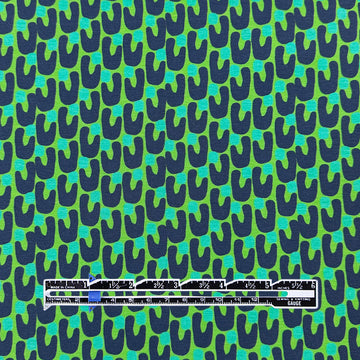 Dutch digital 'shape friends' cotton knit, Oeko-Tex cert. - green/blue .625 yds