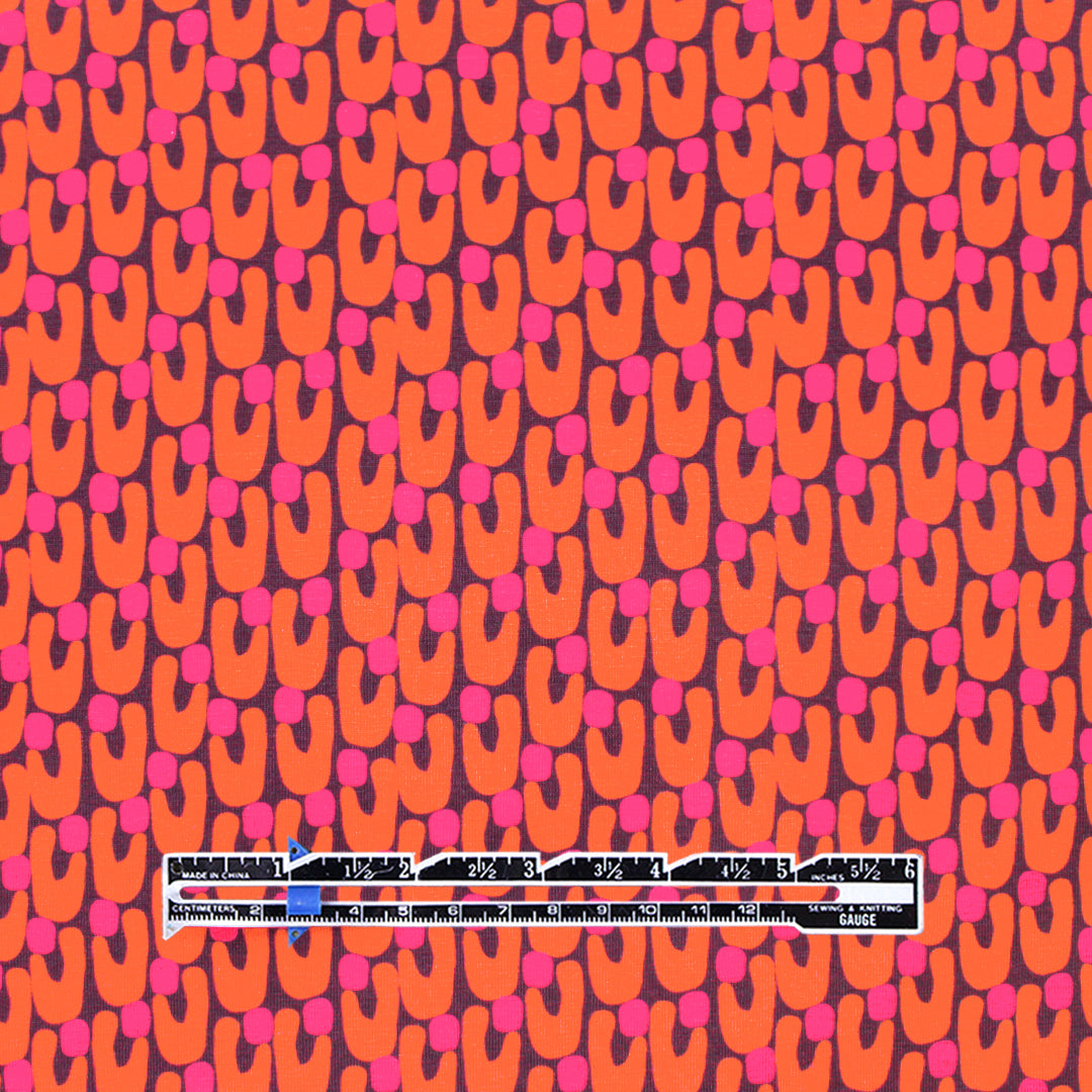 Dutch digital 'shape friends' cotton knit, Oeko-Tex cert. - spice tones .5 yds