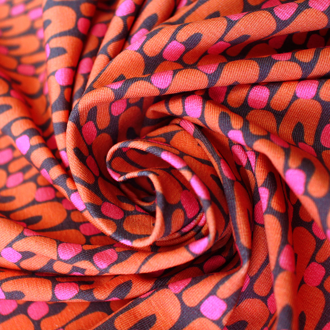 Dutch digital 'shape friends' cotton knit, Oeko-Tex cert. - spice tones 1.625 yd