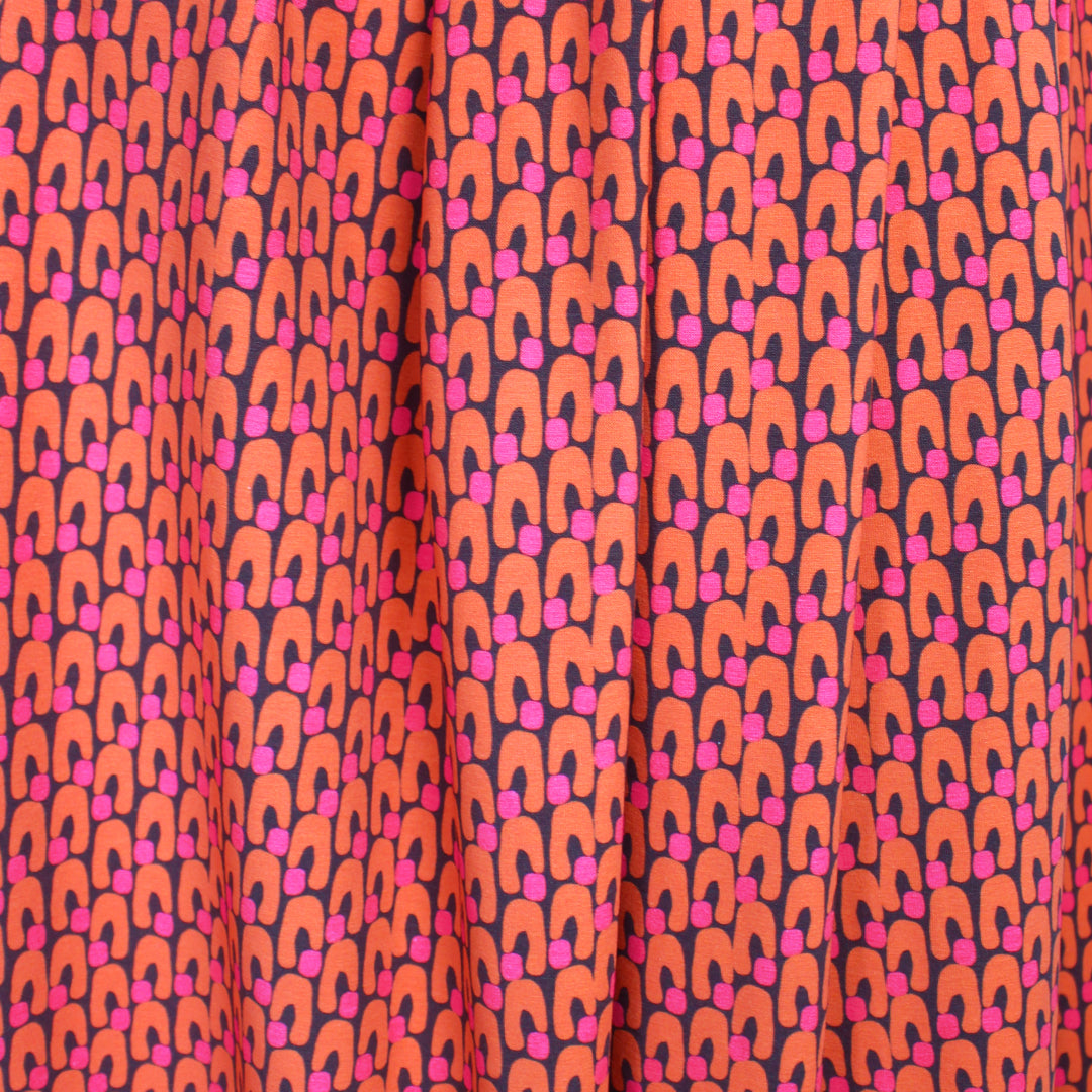 Dutch digital 'shape friends' cotton knit, Oeko-Tex cert. - spice tones .5 yds