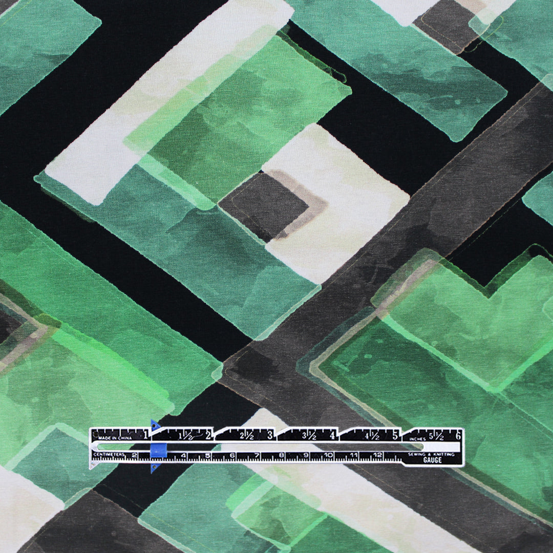 Dutch digital 'diamond perspective' cotton knit Oeko-Tex cert. .75 yds