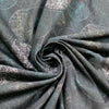 Dutch digital 'etched stones' cotton knit Oeko-Tex cert. - black/teal .75 yds