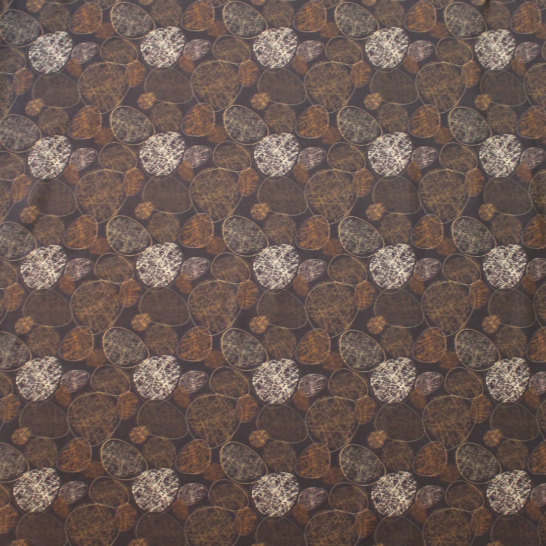 Dutch digital 'etched stones' cotton knit Oeko-Tex cert. - walnut/caramel 1 yard