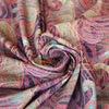 Dutch digital 'paisley glow' cotton knit Oeko-Tex - crimson/jade 1.25 yds
