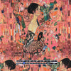 Dutch digital Klimt's 'Lady with a Fan' cotton/spandex knit - rouge 1.4 yd