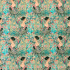 Dutch digital Klimt's 'Lady with a Fan' viscose/linen woven - jade .625 yds