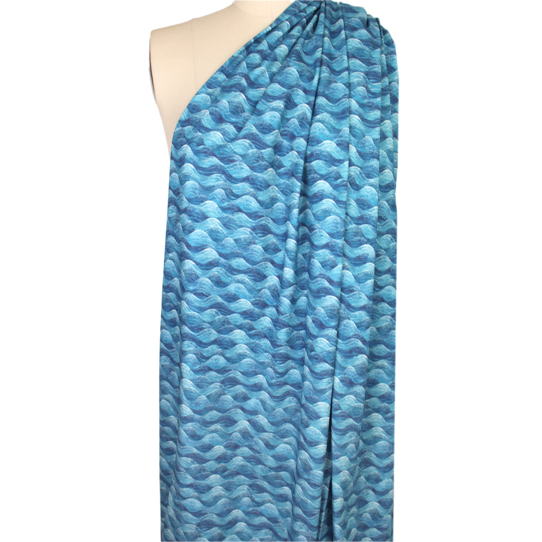 Dutch digital 'ebb and flow' cotton knit, Oeko-Tex cert. 1.125 yds