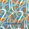 Dutch digital 'streamers' cotton knit Oeko-Tex cert. - orange/blue .5 yds