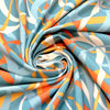 Dutch digital 'streamers' cotton knit Oeko-Tex cert. - orange/blue .5 yds