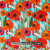 Dutch digital 'summer poppies' viscose knit, Oeko-Tex cert. .75 yds
