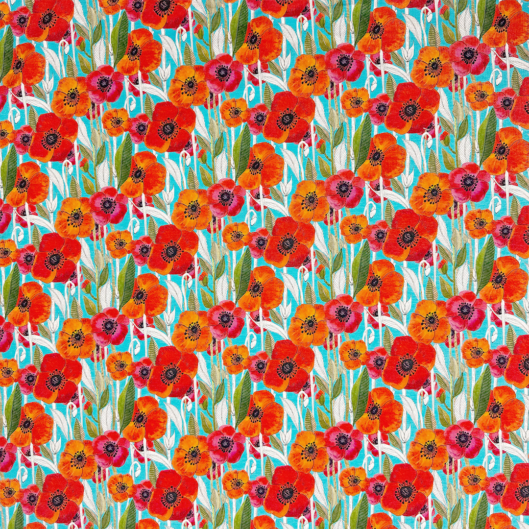 Dutch digital 'summer poppies' viscose knit, Oeko-Tex cert. .75 yds