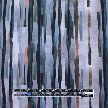 Dutch digital 'strata' cotton knit, Oeko-Tex cert. - blue tones 1.125 yds
