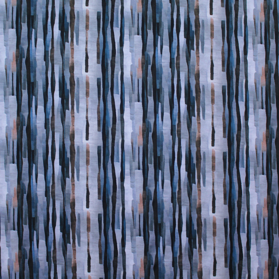 Dutch digital 'strata' cotton knit, Oeko-Tex cert. - blue tones 1.125 yds