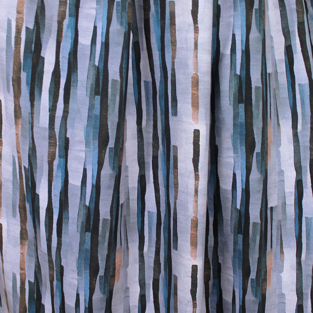 Dutch digital 'strata' cotton knit, Oeko-Tex cert. - blue tones .5 yds