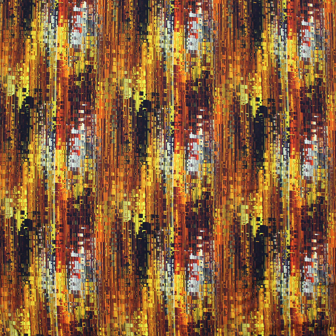 Dutch digital 'pixel sunset' cotton knit, Oeko-Tex cert. 1.125 yds