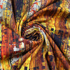 Dutch digital 'pixel sunset' cotton knit, Oeko-Tex cert. 2.125 yd