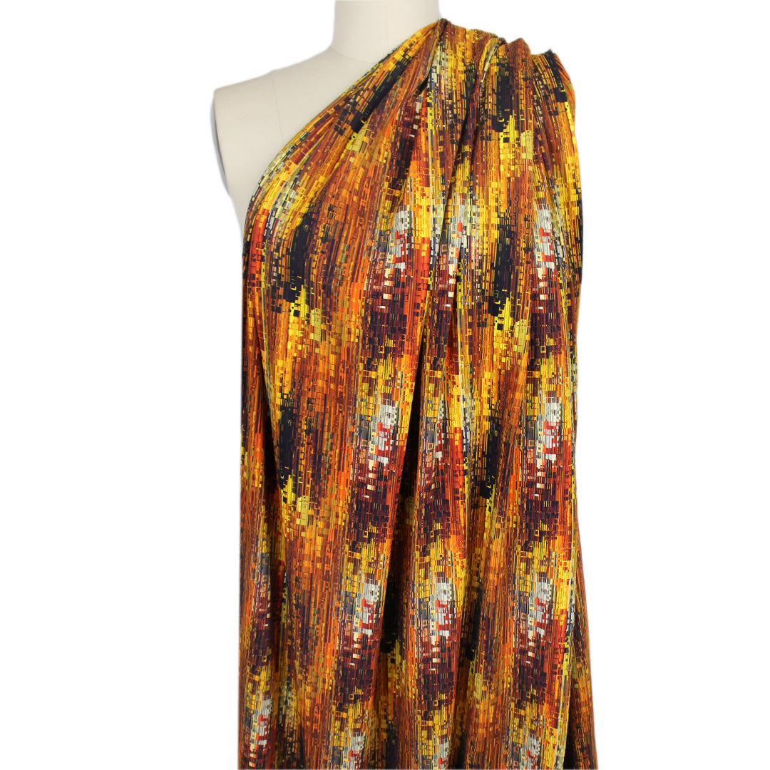 Dutch digital 'pixel sunset' cotton knit, Oeko-Tex cert. 1.125 yds