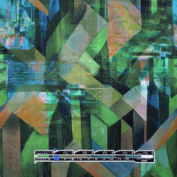 Dutch digital 'forest prism' cotton knit, Oeko-Tex cert. 1.4 yds